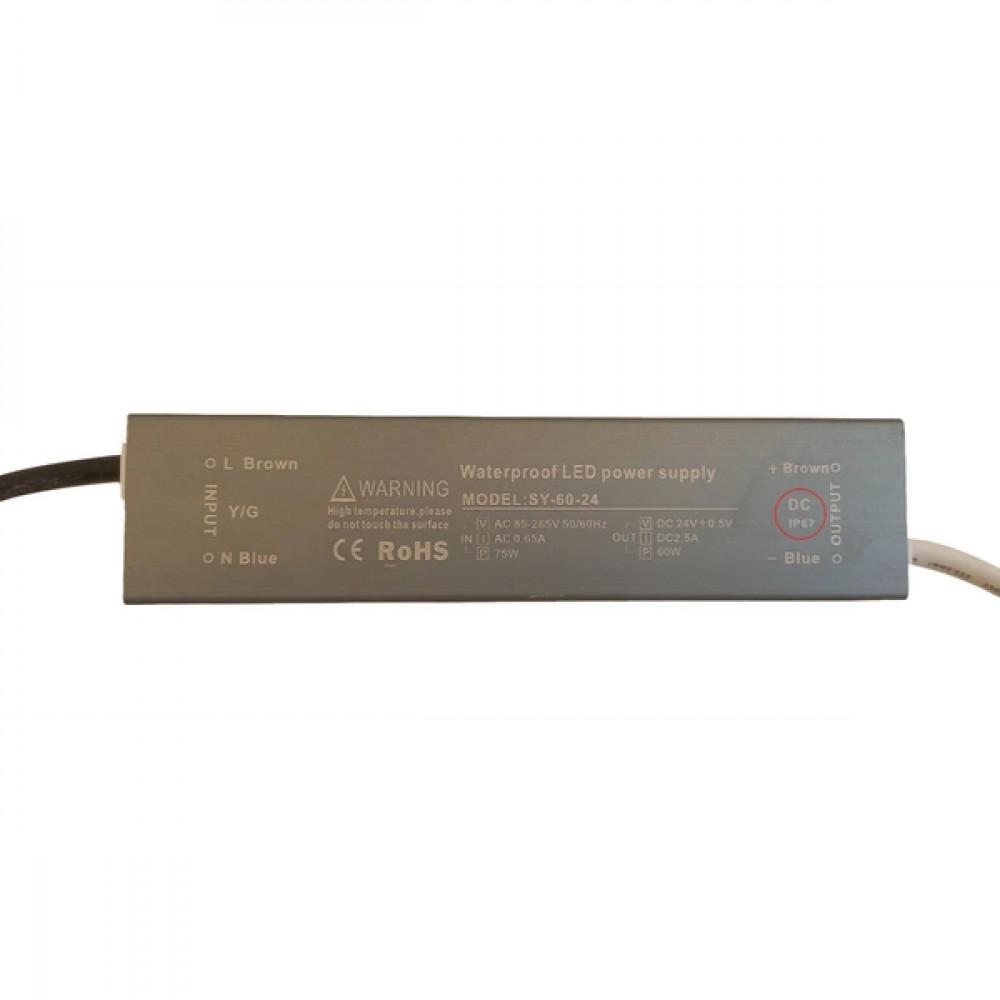 Driver Aut Slim 24v 60w 2.5A IP67 (Ws)