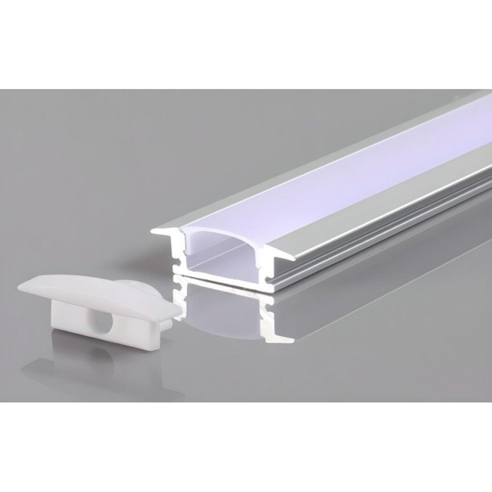 Perfil AL 2407 Embutir Branco 2 m