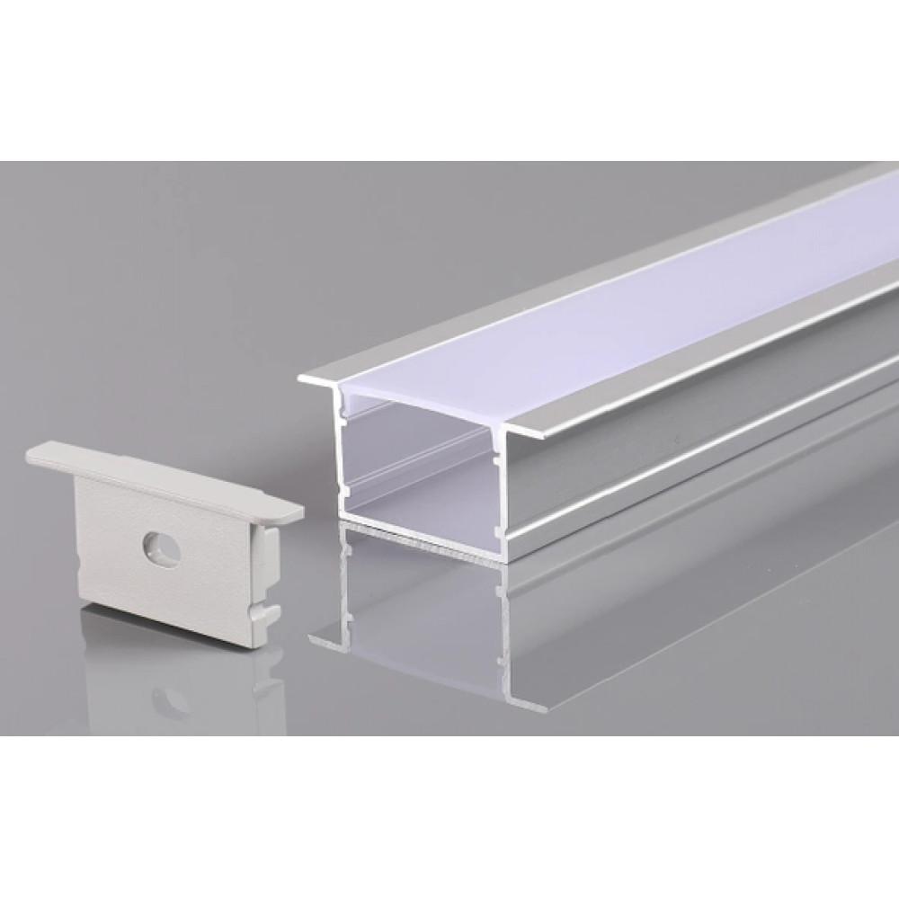 Perfil AL 4420 Embutir Preto 3 m