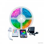 FITA 30 LEDS RGB DIGITAL 12V IP20 7W 8MM R 5M (COM CONTROLE)