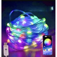 Cordão Led RGB IP65 Smart Bluethooth USB 10mt