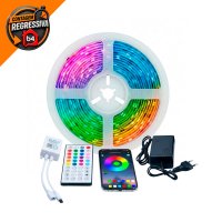 FITA 30 LEDS RGB DIGITAL 12V IP20 7W 8MM R 5M (COM CONTROLE)