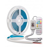 FITA 720 LEDS COB RGB 24V IP20 21W 12MM 1000LU R 5M (OW) (COM CONTROLE)