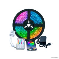 Fita 54 Leds RGB 5050 12v IP44 5w 10mm Rolo 5m (Kv)