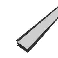 Perfil AL 2811 Piso Embutir Preto 6 m