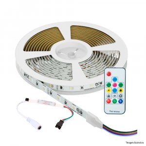 FITA 64 LEDS RGB 5050 24V IP20 12W 10MM R 5M (OW)