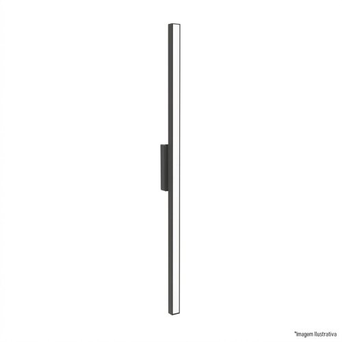 ARANDELA 2020D PRETA 60CM 1X120L 220V IP65 5,4W 480LU 3000K